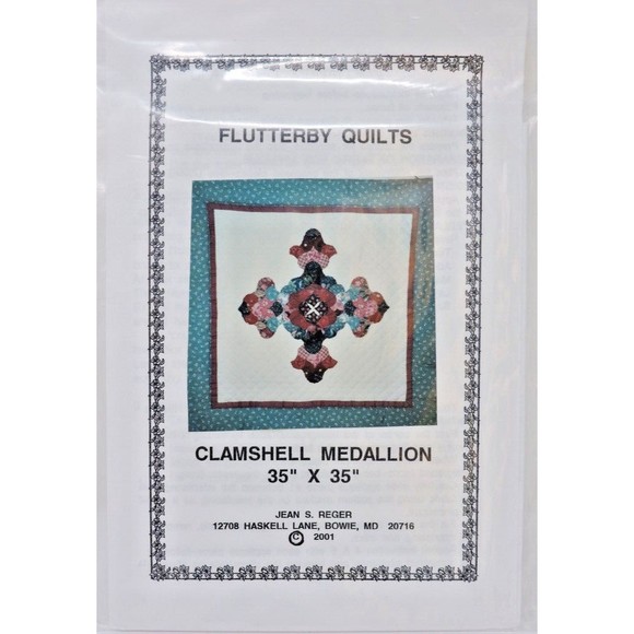 Flutterby Quilts Clamshell Medallion Applique 35"x35" Pattern Jean S Reger NOS - Picture 1 of 2